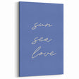 Coastal Wall Art - Minimalist 'Sun Sea Love' Beach-Themed Typography Print
