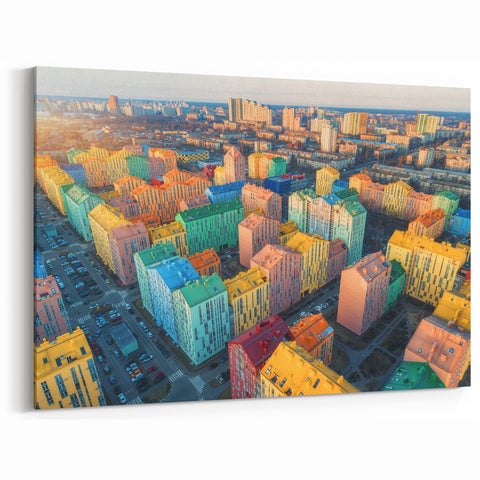 Ukraine Art Prints – Vibrant Colorful Buildings, Urban Cityscape Wall Art
