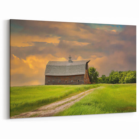 Rustic Barn in North Dakota Fields - Scenic Photography & Framed Art