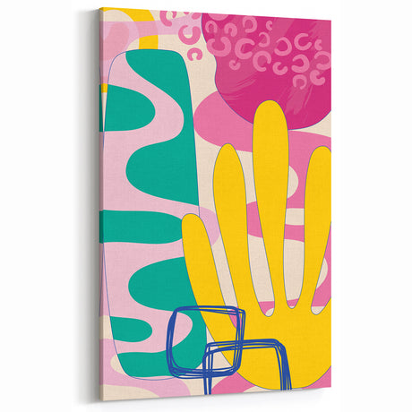 Playful Abstract Boho Wall Art | Colorful Bohemian Decor Canvas | Print