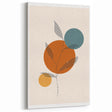 Boho Minimalist Leaf Art Print | Earthy Orange and Teal Circle Design