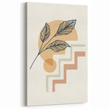 Boho Geometric Leaf Art | Modern Abstract Botanical Wall Print