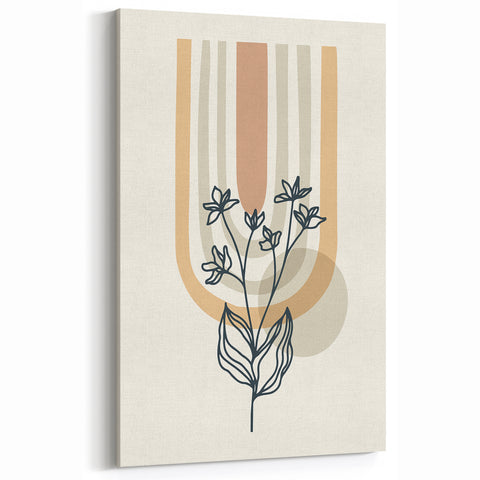 Boho Botanical Arch Wall Art | Minimalist Floral Print for Modern Spaces