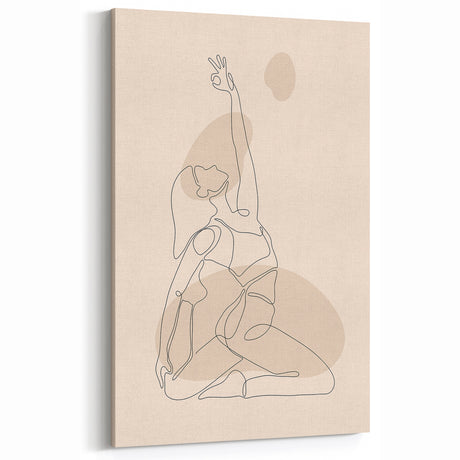 Bohemian Wall Art | Minimalist Boho Decor Canvas | Yoga Line Art Print