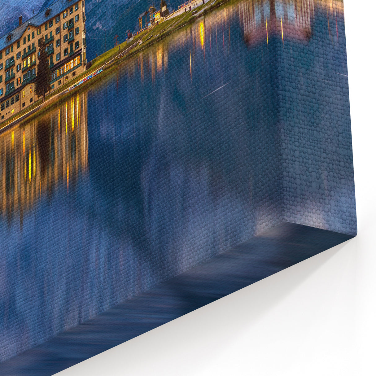 European Scenery Wall Art - Mountain Lodge Reflection Canvas