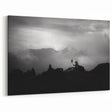 Slovenia Wall Art - Misty Chapel in Black and White Canvas