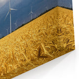 Ukraine Landscape Art – Wind Turbines and Wheat Field Ukraine Canvas Print