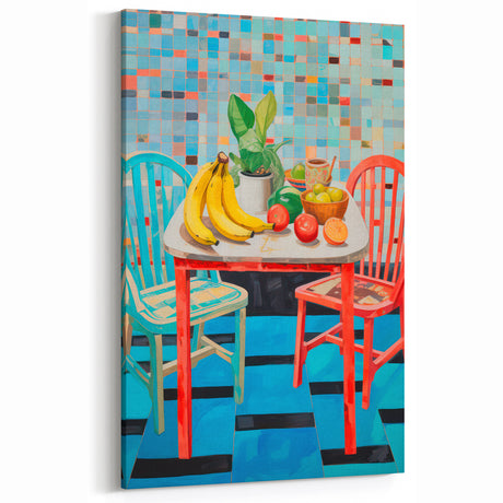 Maximalist Wall Art - Colorful Kitchen Scene for Eclectic Home Decor