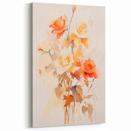 Maximalist Wall Art - Elegant Watercolor Roses for Bold Home Decor