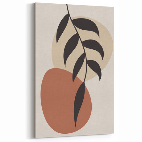Boho Wall Art | Minimalist Leaf Print | Eclectic Bohemian Canvas