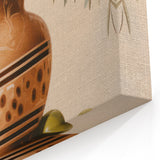 Maximalist Wall Art - Bold Still Life with Olive Vase - Vibrant Decor Piece
