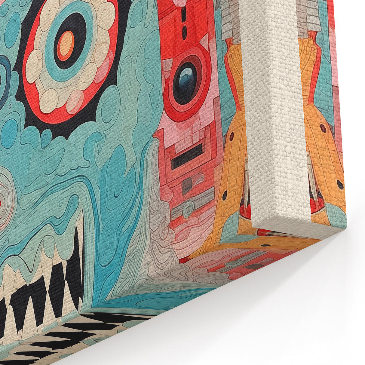 Abstract Electric Wall Art – Bold Vibrant Electric Monster Face Print