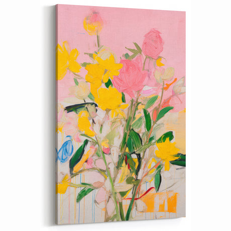 Maximalist Wall Art - Bold Abstract Floral Design - Vibrant Decor Piece