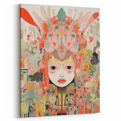 Electric Wall Art – Vibrant Abstract Floral Mask Electric Art Print