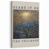 Electric Wall Art – Cosmic Full Moon Landscape with Text Electric Print