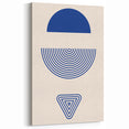 Boho Wall Art | Blue Geometric Shapes Print | Modern Bohemian Canvas