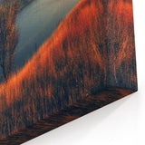 Ukraine Landscape Art – Rainbow Over River Bend at Sunset Canvas Print