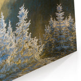 Blue Ridge Framed Art – North Carolina Frosty Pine Trees in Golden Light