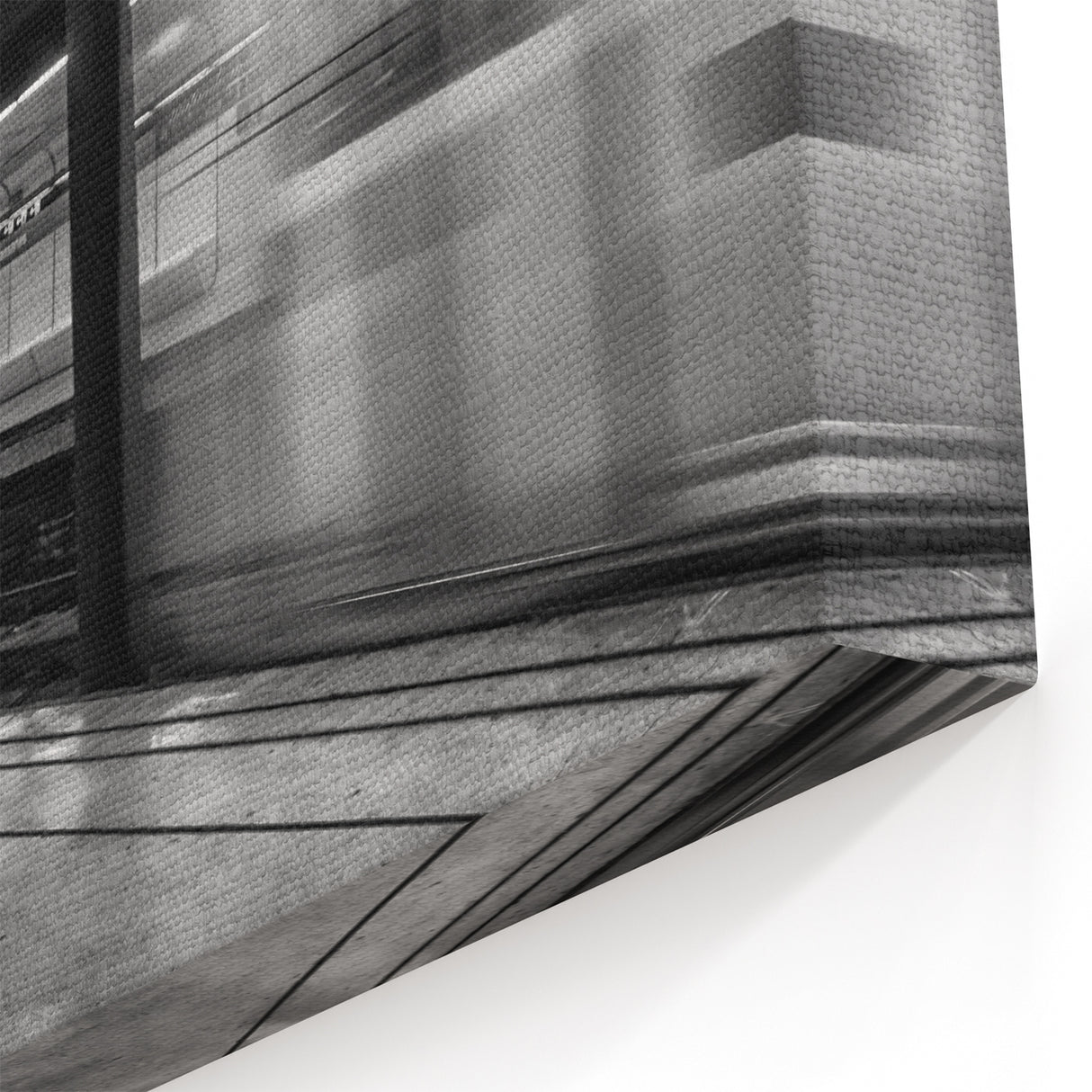 Barcelona Framed Art - Urban Metro Station in Motion Black & White Print