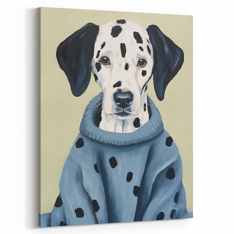 Electric Wall Art: Dalmatian in Cozy Sweater - Modern Electric Decor