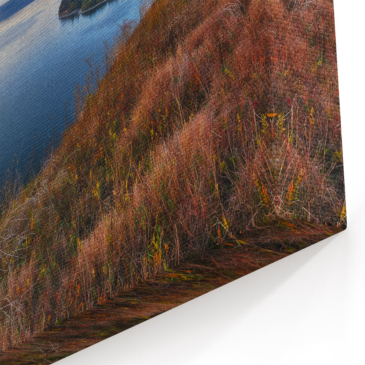 Ukraine Landscape Art – Thunderstorm Over River and Cliffs Print