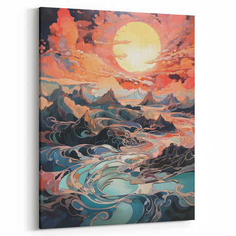 Electric Wall Art: Dreamlike Sunrise Landscape - Modern Electric Decor