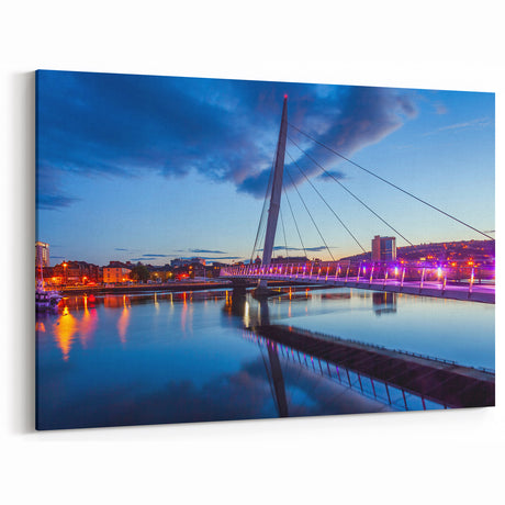 Modern City Bridge - Wales Photography Art, Scenic Welsh Urban Wall Decor