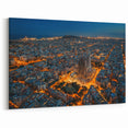 Barcelona Landscape Art - Nighttime View of Sagrada Família and City Lights