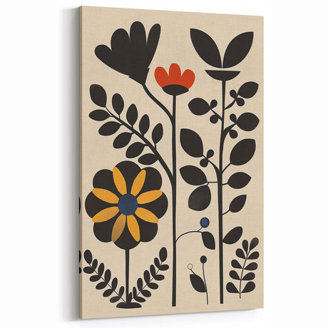Scandinavian Wall Decor | Bold Minimalist Floral Nordic Art Print | Hygge