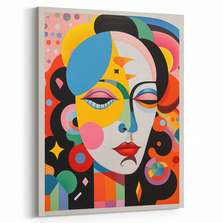 Electric Wall Art: Vibrant Abstract Face Design - Modern Electric Decor