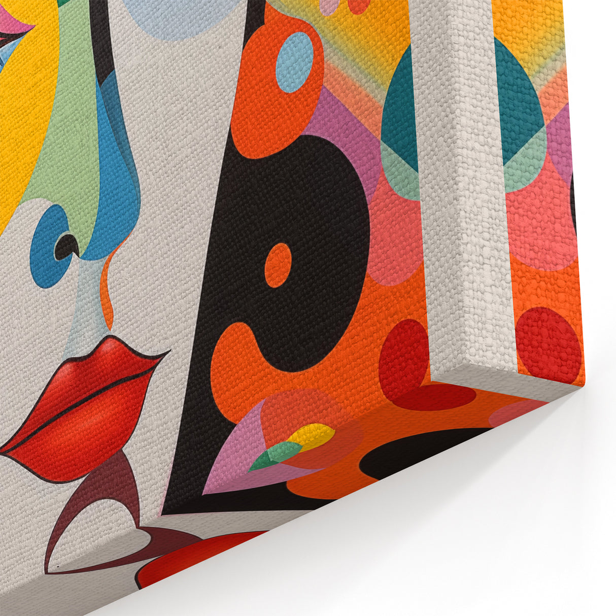 Electric Wall Art: Vibrant Abstract Face Design - Modern Electric Decor