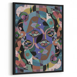Electric Wall Art: Multi-Dimensional Abstract Face - Modern Electric Decor