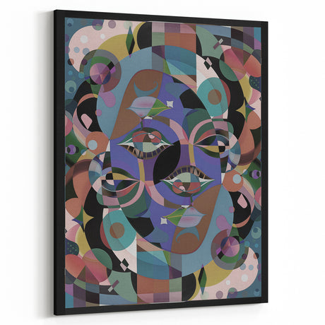 Electric Wall Art: Multi-Dimensional Abstract Face - Modern Electric Decor