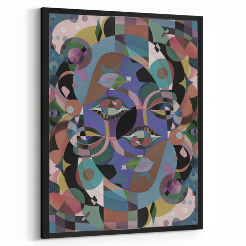 Electric Wall Art: Multi-Dimensional Abstract Face - Modern Electric Decor