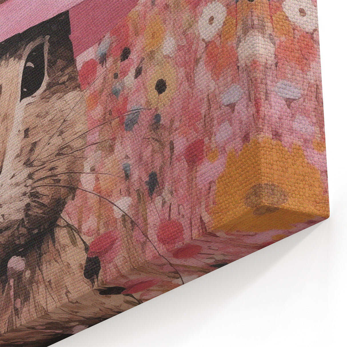 Electric Wall Art: Whimsical Rabbit in Pink Hat - Modern Electric Decor