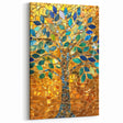 Scenic Barcelona Artwork - Vibrant Mosaic Tree with Golden Background