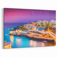 Canary Islands Framed Art – Vibrant Coastal Town at Sunset Scene