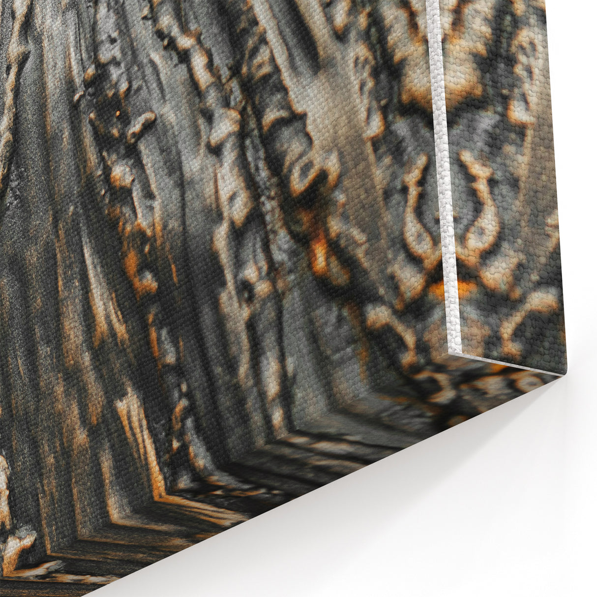 Rustic Textured Abstract Wall Art – Farmhouse Decor with Wood Finish