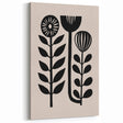 Scandinavian Wall Decor | Minimalist Black and Beige Floral Art | Hygge