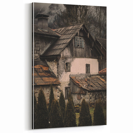 Rustic Wooden House Wall Art – Vintage Farmhouse Exterior Decor