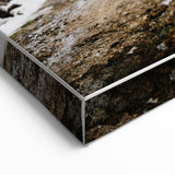 Rustic Log Barn in Winter Wall Art – Cozy Farmhouse Mountain Decor