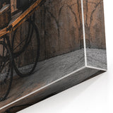 Vintage Cookware on Wooden Cart – Rustic Farmhouse Wall Art