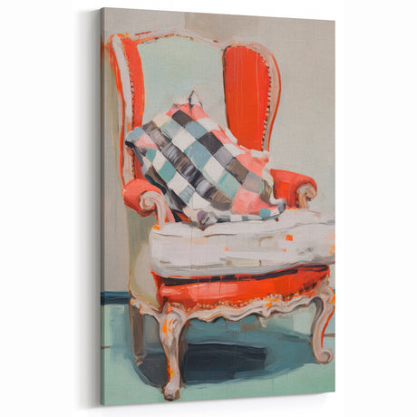 Maximalist Wall Art - Bold Eclectic Armchair Decor with Vibrant Colors