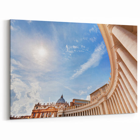 European Scenery Vatican - St Peters Basilica Sky View Canvas Art