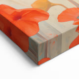 Maximalist Wall Art - Bold Portrait with Vibrant Florals in Orange Tones