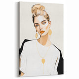 Maximalist Wall Art: Bold Portrait with Gold Accents – Eclectic Decor