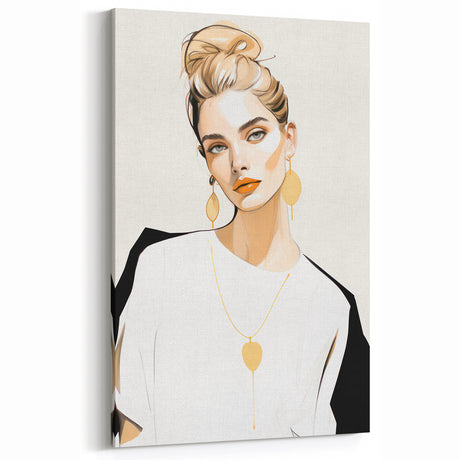 Maximalist Wall Art: Bold Portrait with Gold Accents – Eclectic Decor