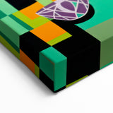 Maximalist Wall Art: Bold Tulips with Checkered Background – Eclectic Decor