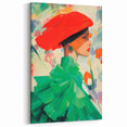 Maximalist Wall Art: Bold Woman in Green and Red for Vibrant Decor