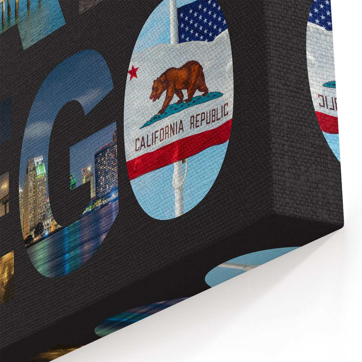 Iconic San Diego Collage – Landmark with Sunset Wall Art Decor